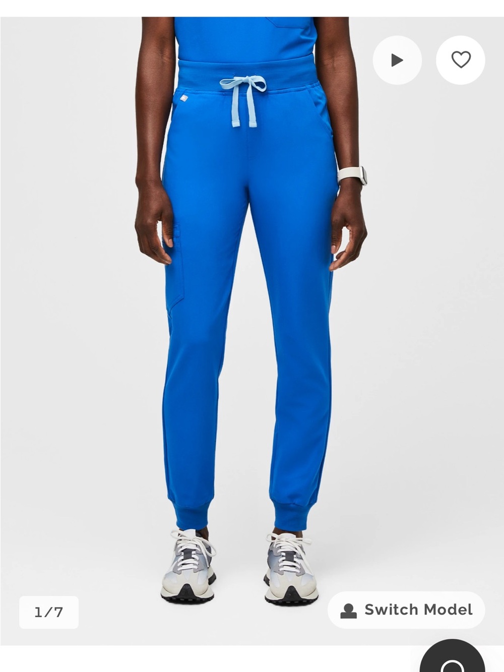 Figs Royal Blue Zamora High Waisted - Small Tall Jogger Scrub Pants Royal Blue